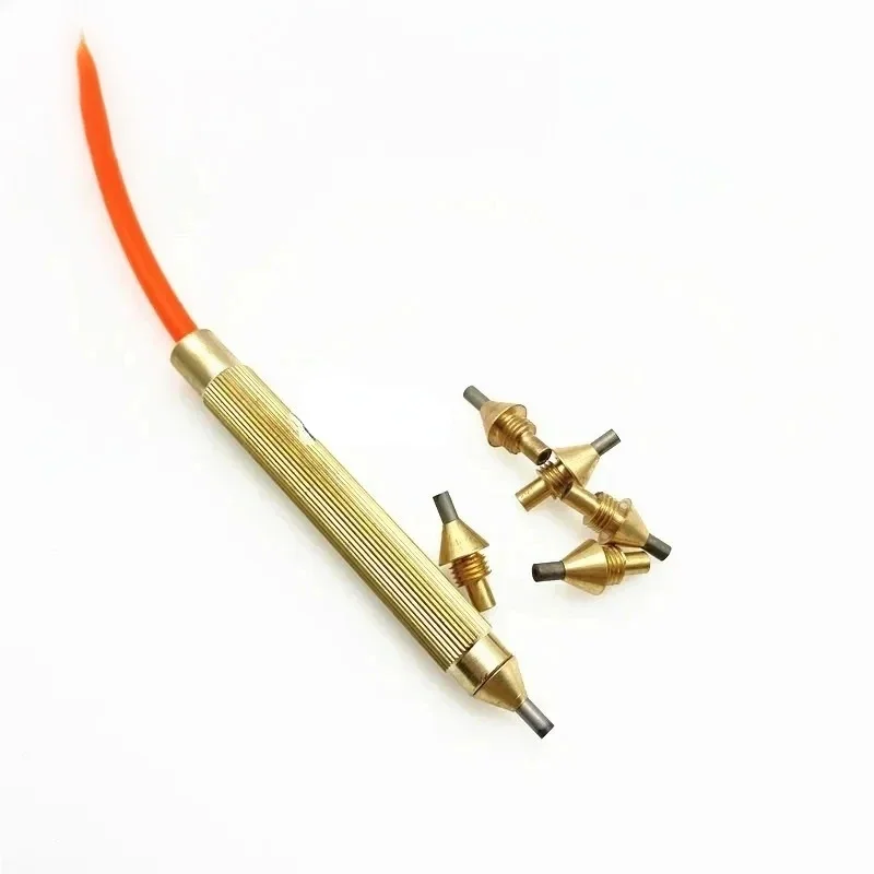 Dental Sandblaster Handle Pen with Tungsten Steel Tip Nozzle, Dental Lab Sandblasting Machine Accessory Equipped with 40cm Silic
