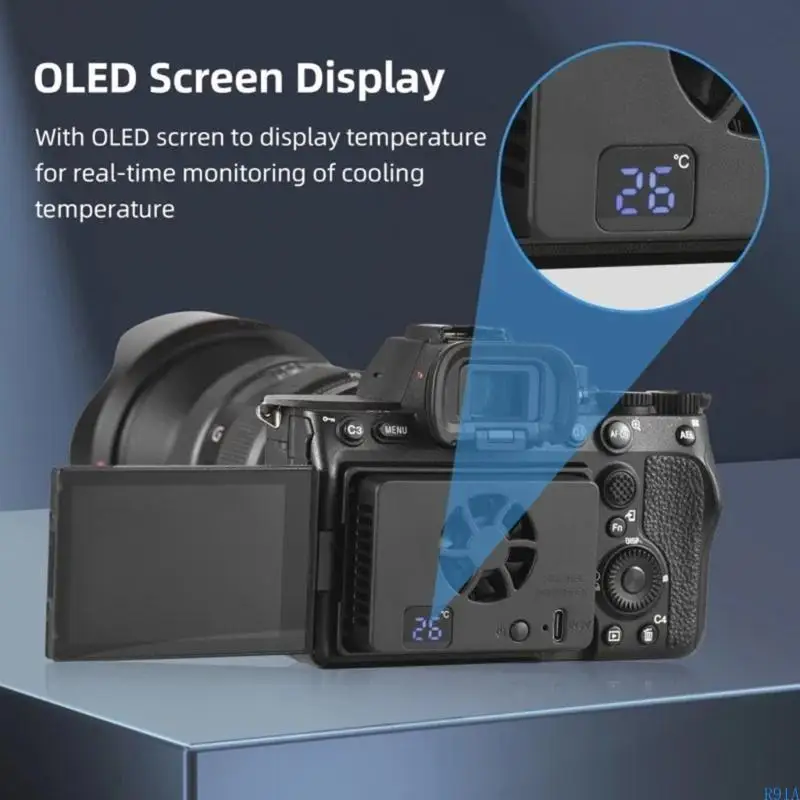 Thiết bị làm mát quạt làm mát bằng máy ảnh nhẹ R91A Dễ dàng cài đặt nhiễu thấp cho máy ảnh kỹ thuật số XS10/X-H2S màu đen