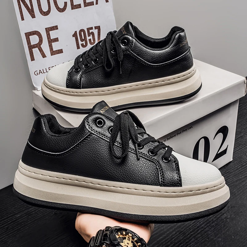 

Men's Leather Casual Fashion Sneakers for All Seasons