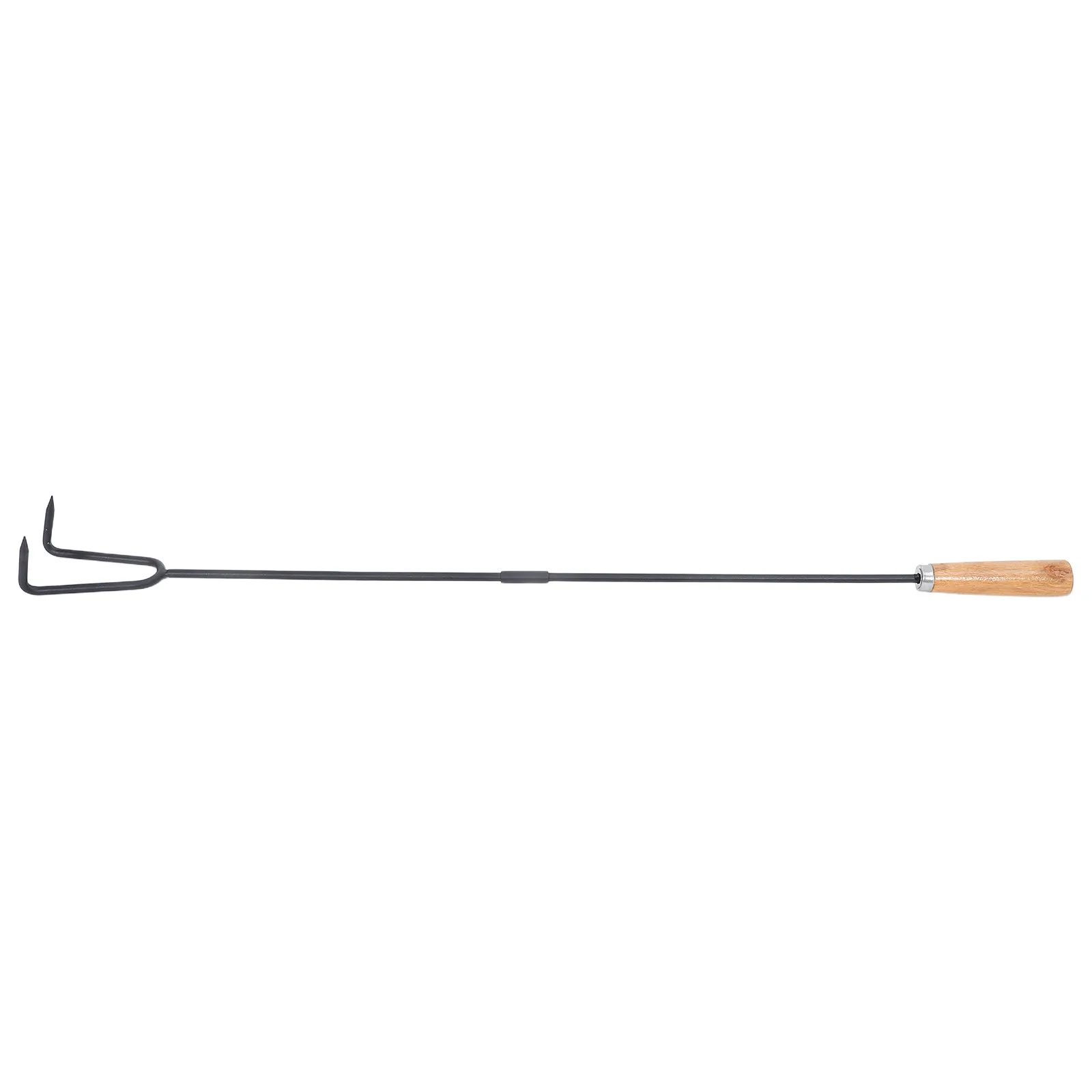 Fire Pit Poker Iron Rod with Wooden Handle Portable Two Section Heavy Duty Fireplace Poker Indoor Outdoor Wood Stove Campfire
