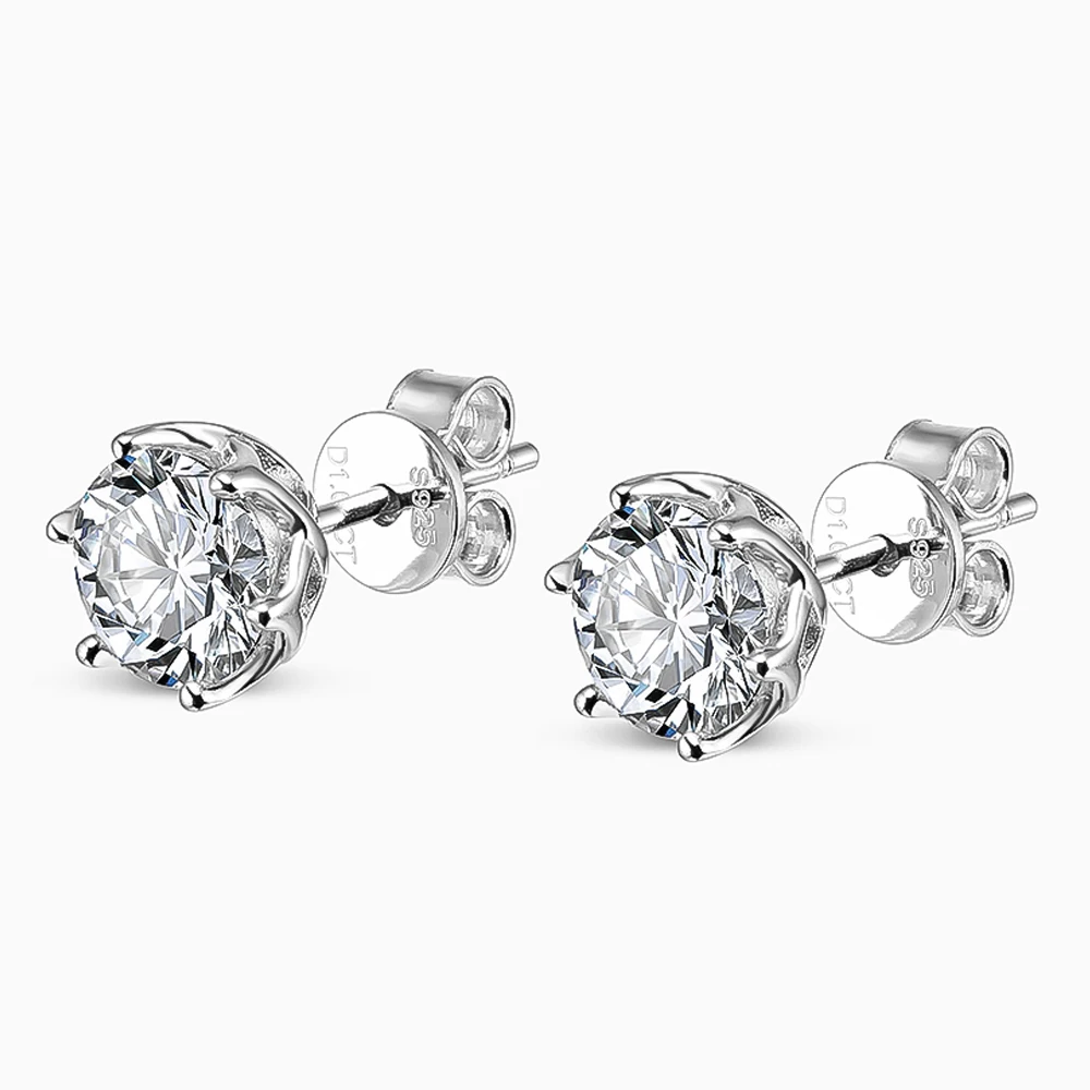 Serenity Day 5mm 6.5mm 8mm D Color Moissanite Stud Earrings For Women S925 Sterling Silver Plate Pt950 Sparkling  Fine Jewelry