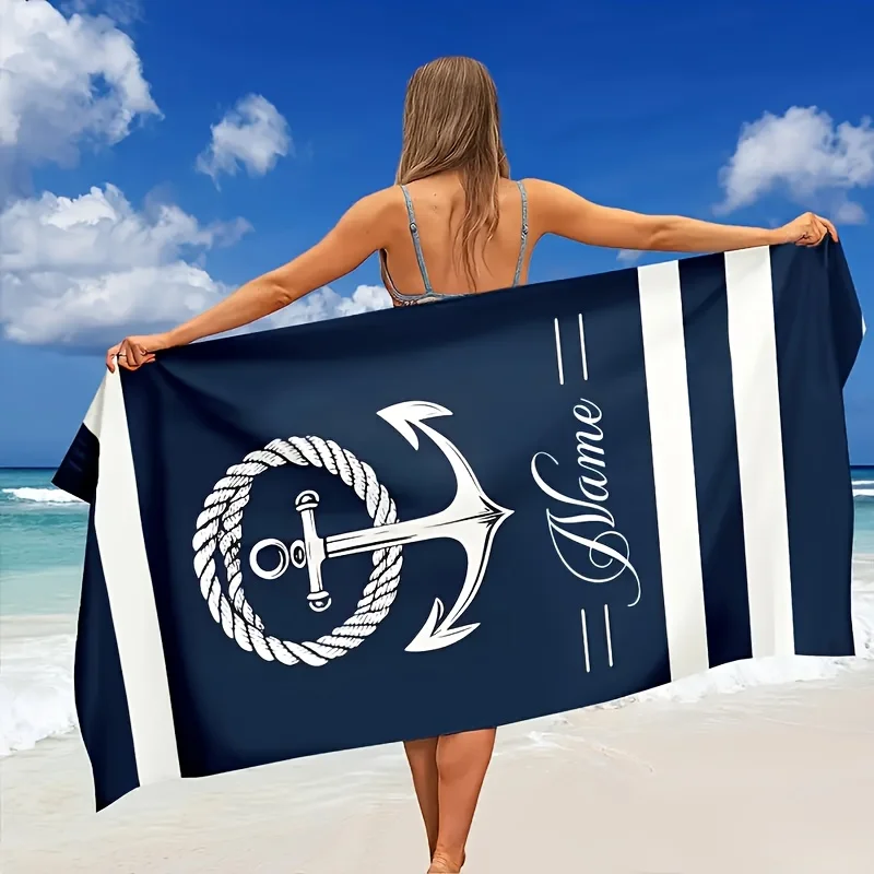 Personalized Beach Towel Custom Name/Logo Microfiber Towel Thin Quick Dry Absorbent for Beach Swimming Yoga Bath Sports