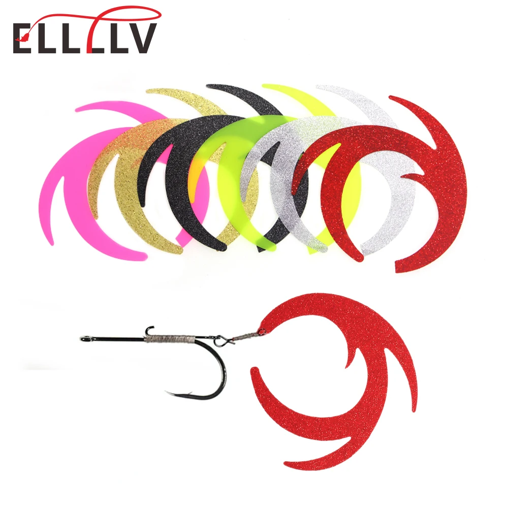 5PCS/Set Twist Wiggle Tails Fly Fishing Predator / Jig Lure Skirts Tying Material Pike Bass Steelhead Saltwater Streamer Flies