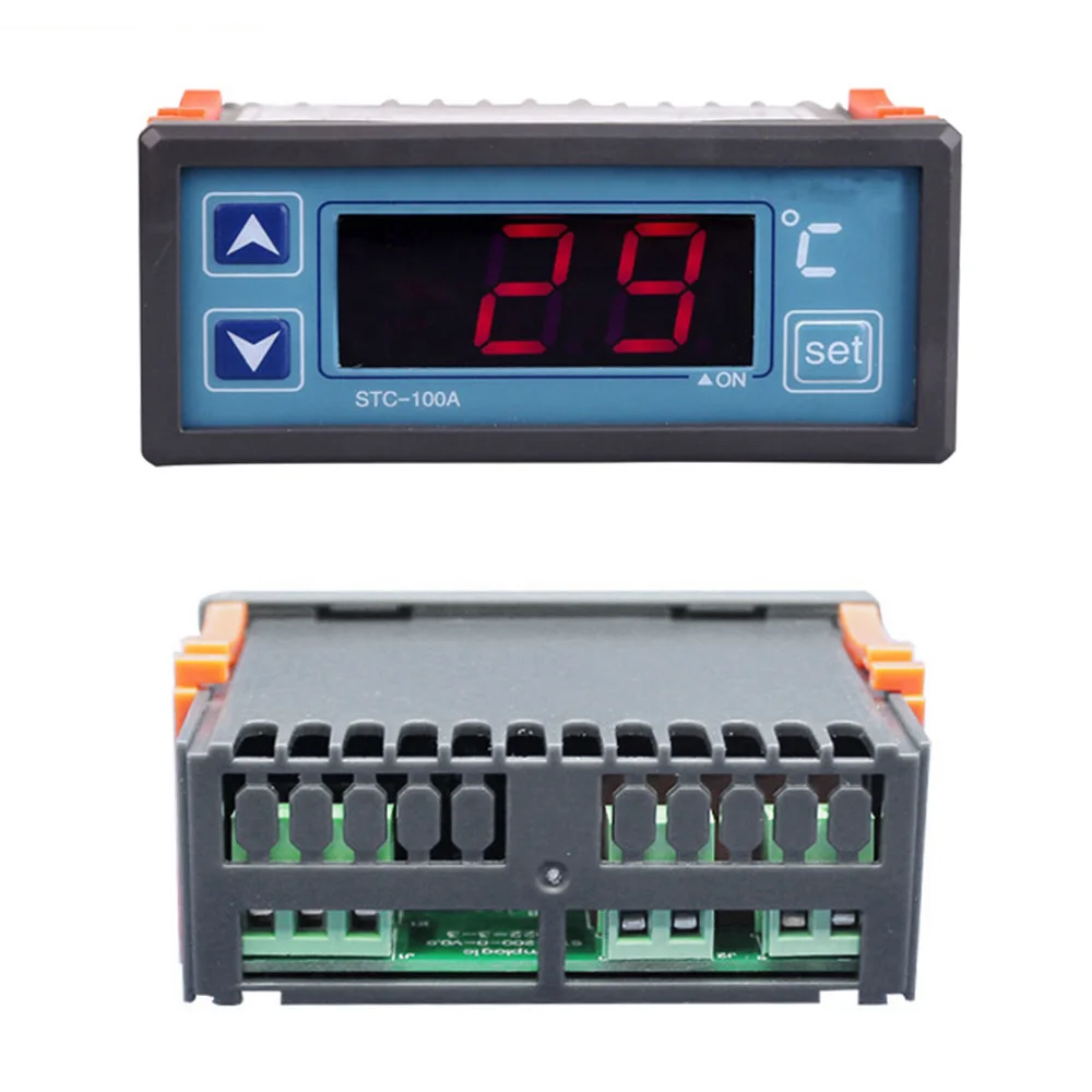 STC-100A Controlador de Temperatura do Termostato NTC Sensor Termômetro Incubadora Controlador Módulo de Controle de Temperatura 220V -40-99℃