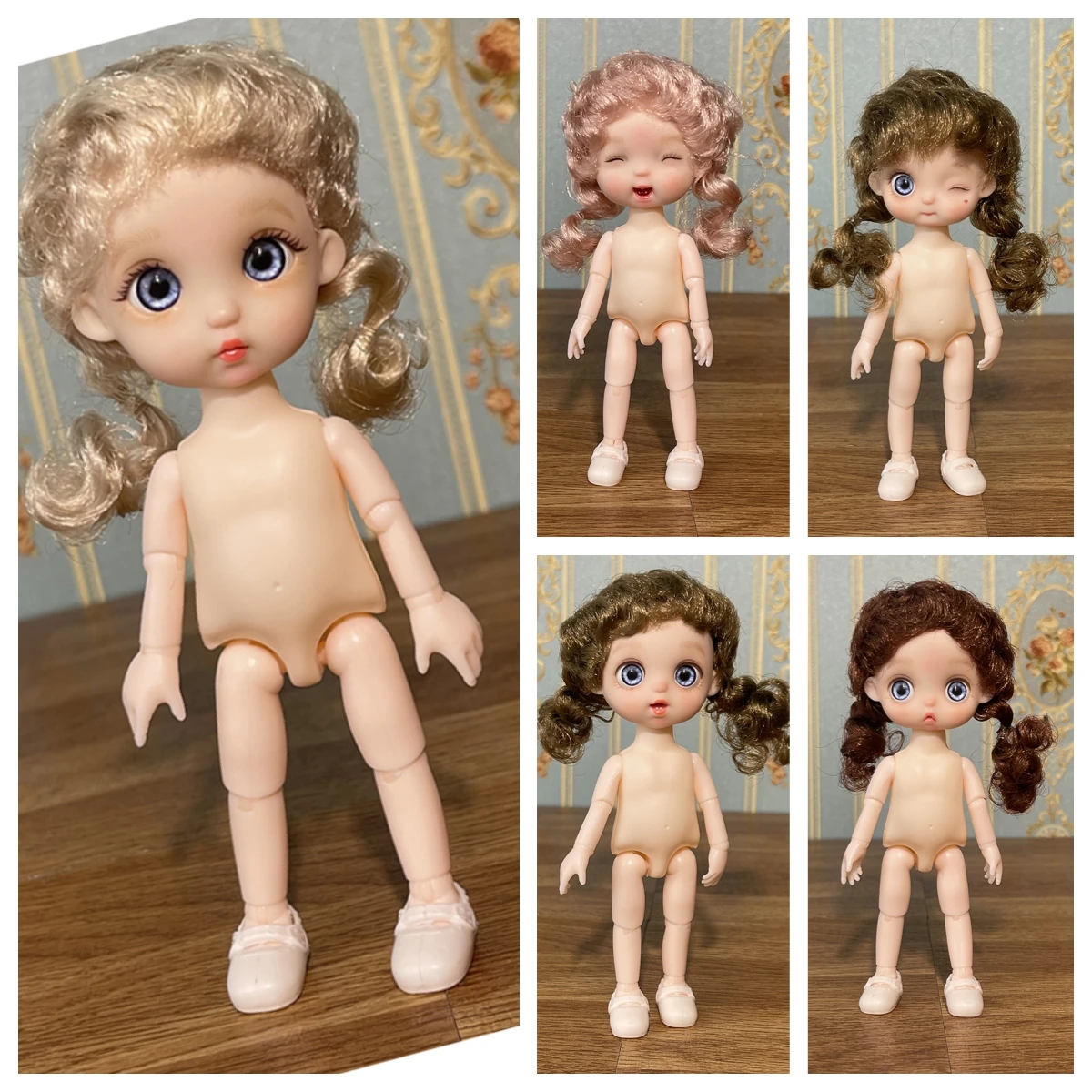 Lovely 17cm Doll 1/8 Bjd Dolls Mini Playhouse Doll Toy Kids Girls Dolls Toy Gift