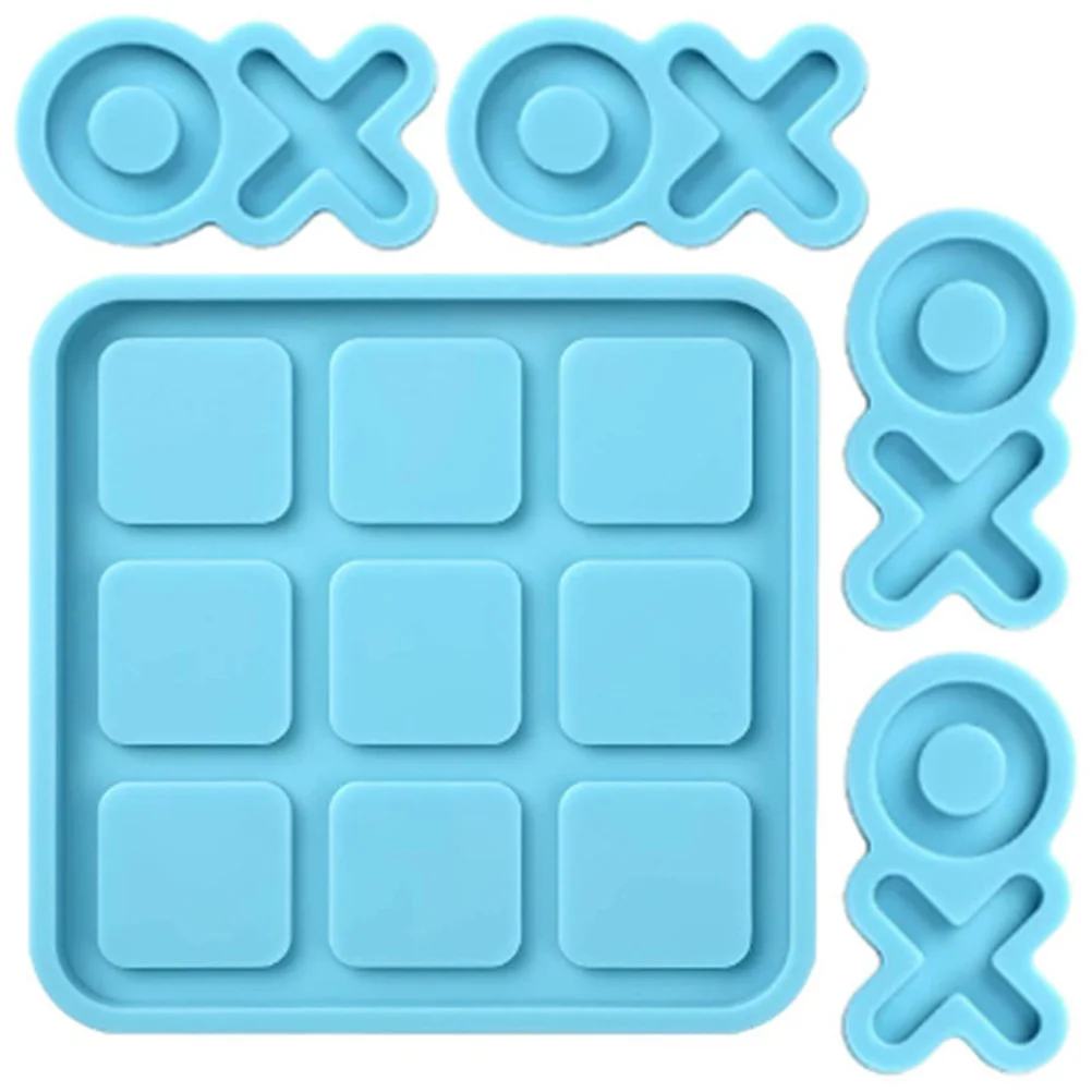 

Xo Board Mold DIY Chess Craft Silicone Resin Molds Chocolate Chessboard Sky-blue Game for Casting