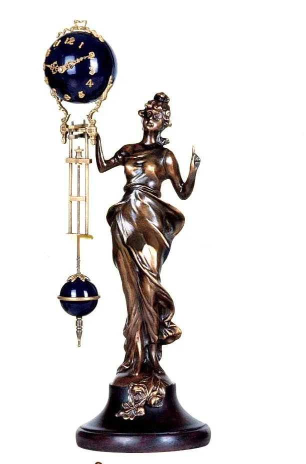 Shake Pendulum Clock Antique Mechanical Pure Copper Pendulum Clock Classical Clock Western Character Old Play Fun