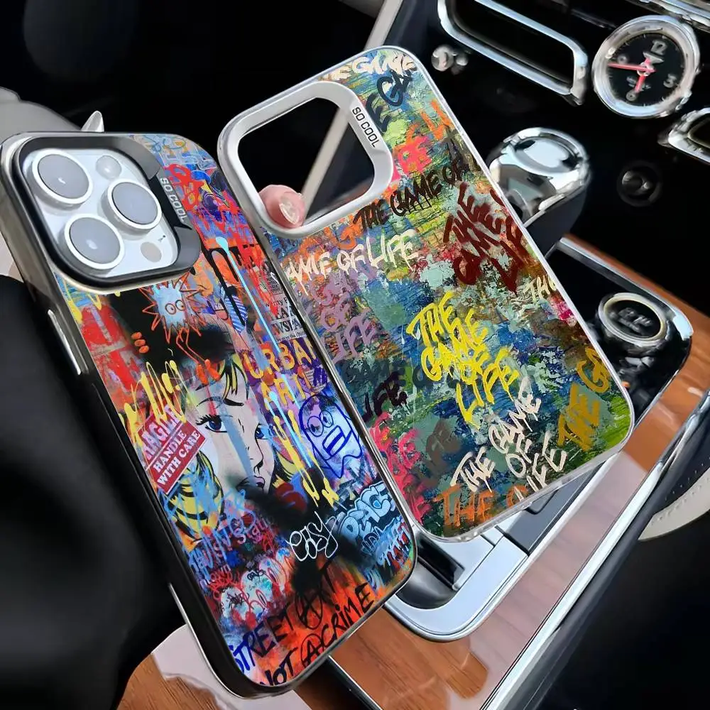 

Graffiti Art Cool Thing Phone Case For iPhone17,16,15,14,13,12,11 Plus,Pro Max Black Matte Shockproof Cover
