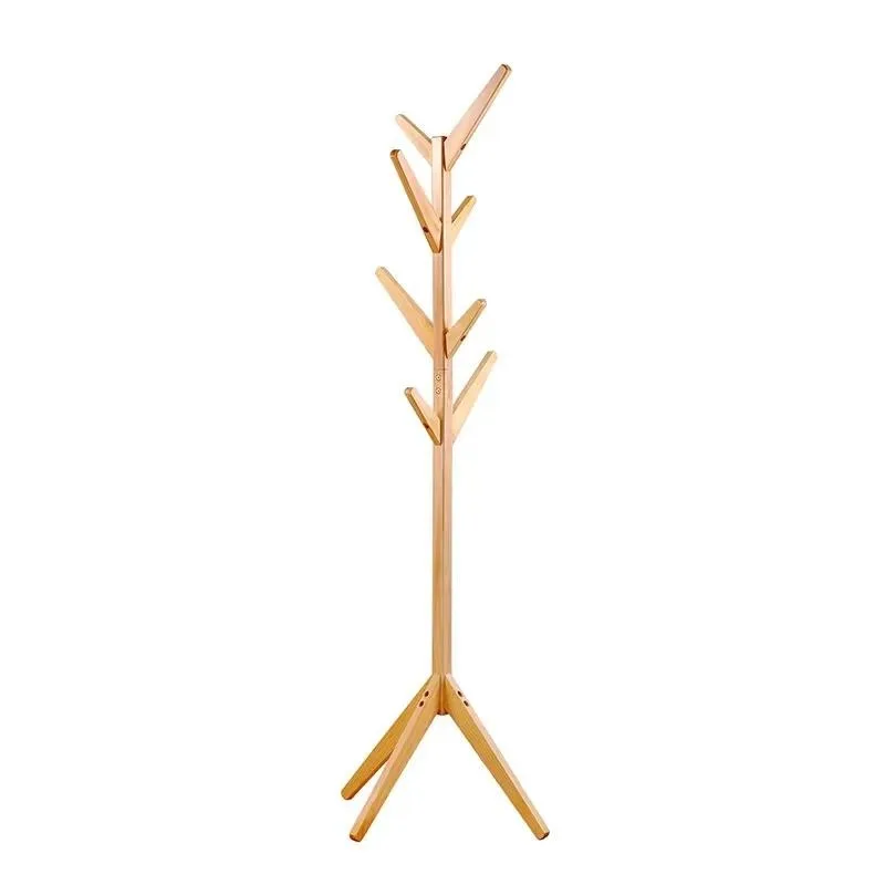 Wholesale Freestanding Floor Hanger Wooden Coat Rack with 8 Hooks