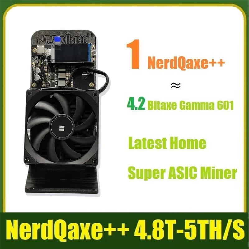 

Bitaxe Nerdqaxe++ 4.8T BTC Solo Miner 4.8TH/S 80W 4X BM1370 ASIC Chip Open Source Bitcoin Crypto Miner Silent With PSU