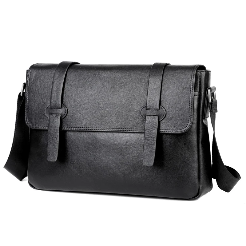 New high-end men's and women genuine leather envelope A4 shoulder crossbody bag messenger bag retro top layer cowhide men's bag