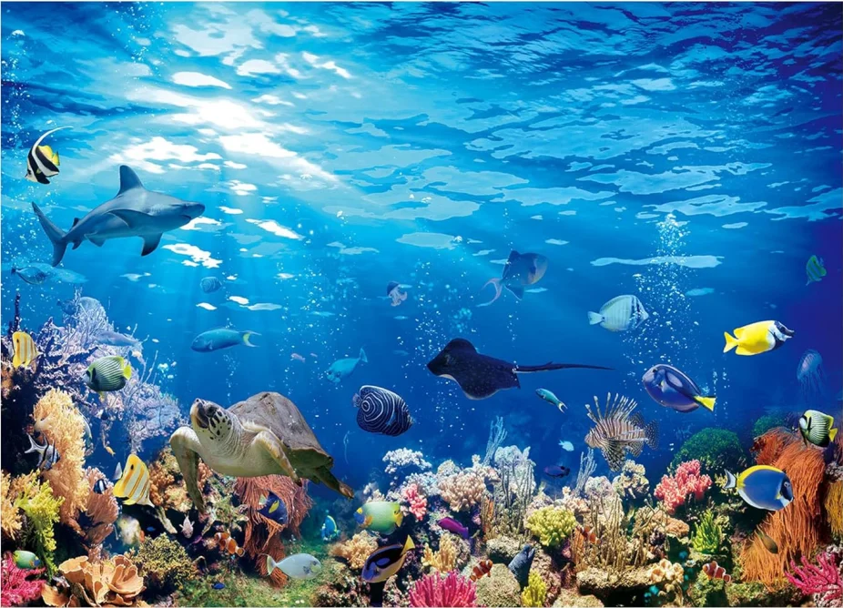 Under water Sea world Tropical Fish Coral Deep Sea Sunlight birthday Party photo background photography backdrop studio