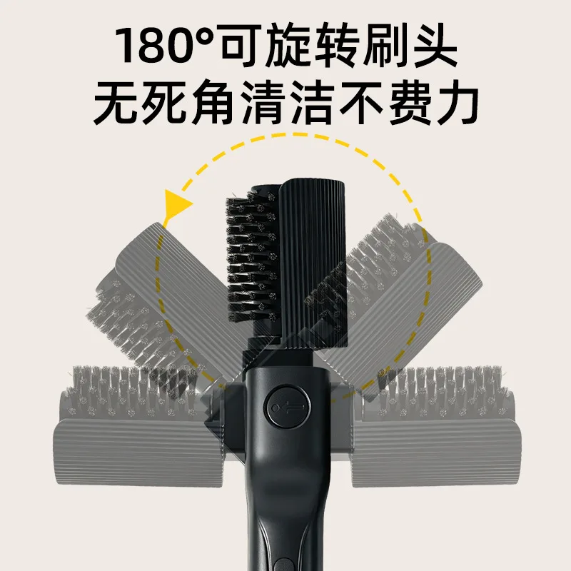 Electric Grill Brush 360° Rotating BBQ Cleaner Cordless Rechargeable 2 Brush Heads for Home Picnic Barbecue