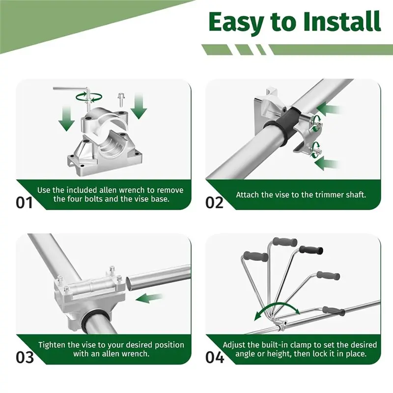 ABDJ-Universal Back Saver Handle Extension For String Trimmer, Ergonomic Weed Eater Handle With Adjustable Shoulder Harness Grip