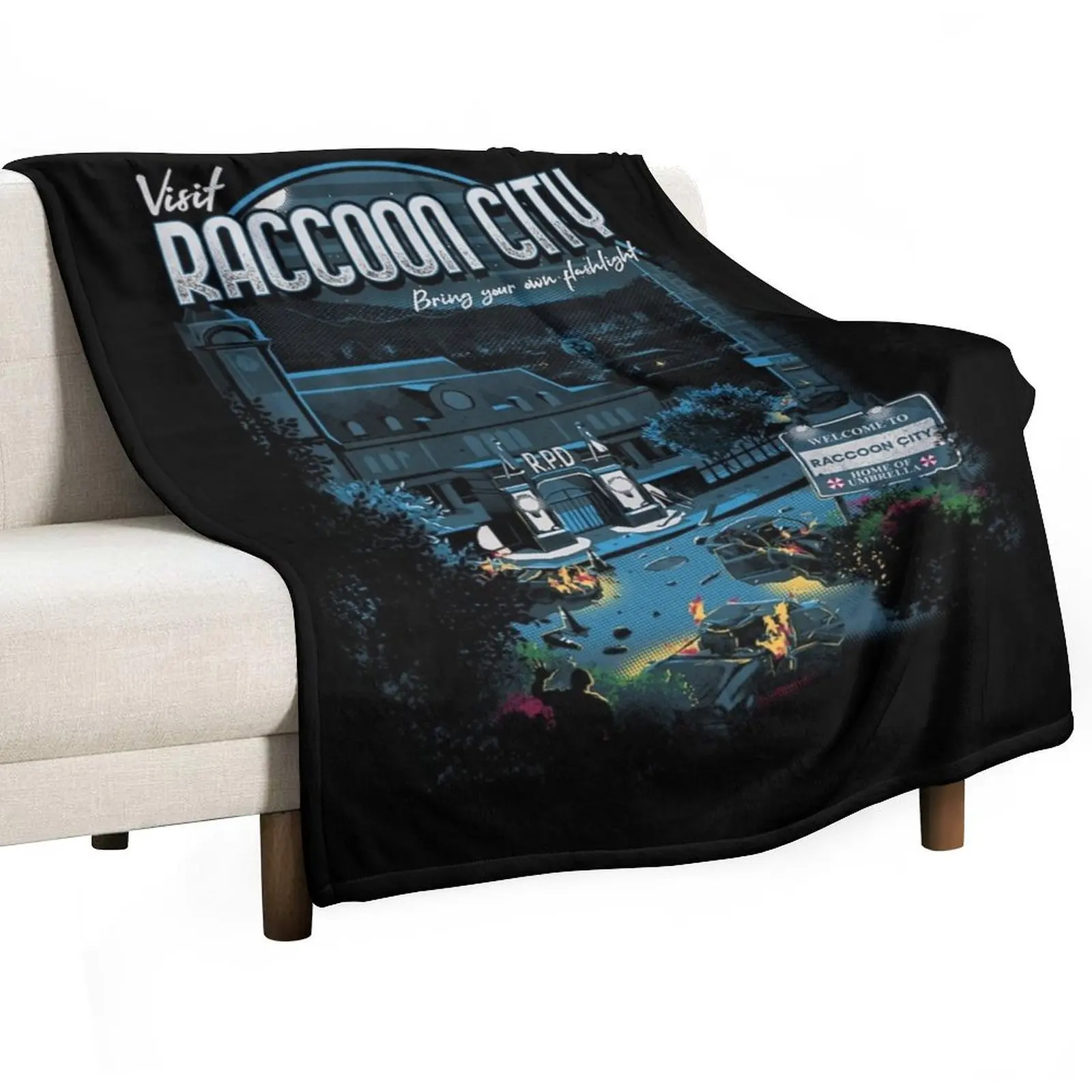 Visit Raccoon City Home of Umbrella Essential Throw Blanket Winter beds halloween Giant Sofa Blankets