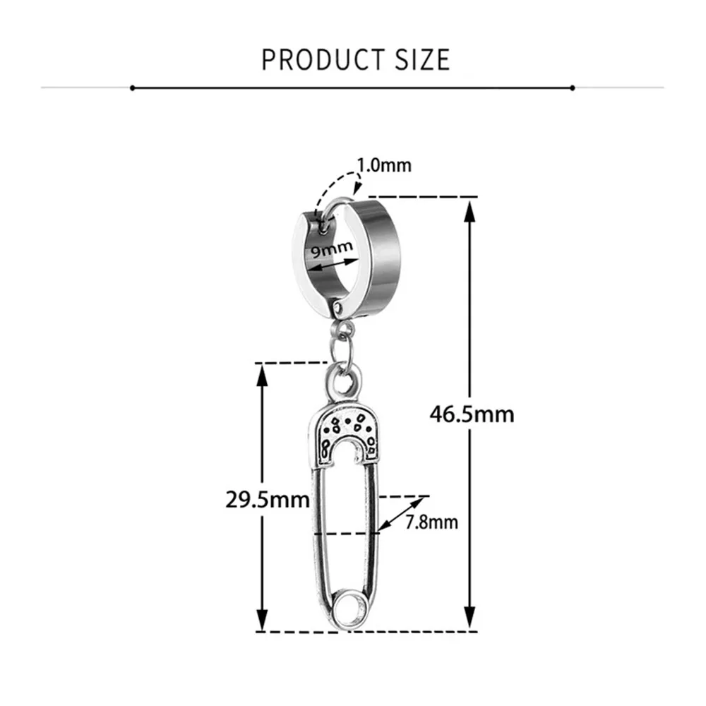 1/2 sztuk proste Safty Pin stadniny kolczyki dla kobiet dziewczyna 316L medycznej stali nierdzewnej Hoop kolczyk opadające kolczyki z długimi