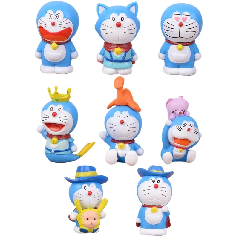 

8pcs Kawaii Cartoon Doraemons Mini Figure Model Toys Plastic PVC Collection Cosplay Cute Doll Cake Decoration Birthday Gift