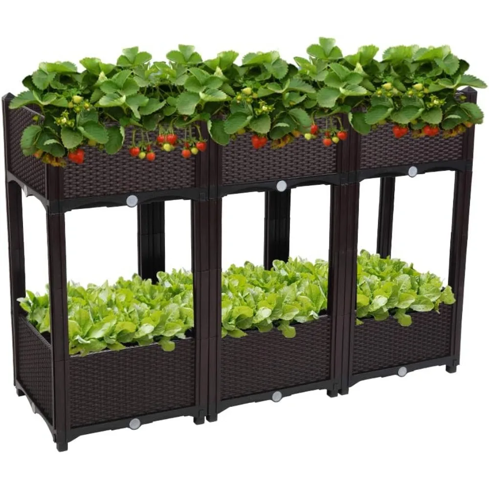 Raised Garden Bed with Self-Watering System for Growing Vegetables, Fruits, Potatoes, and Flowers Indoor or Outdoor in All Weath