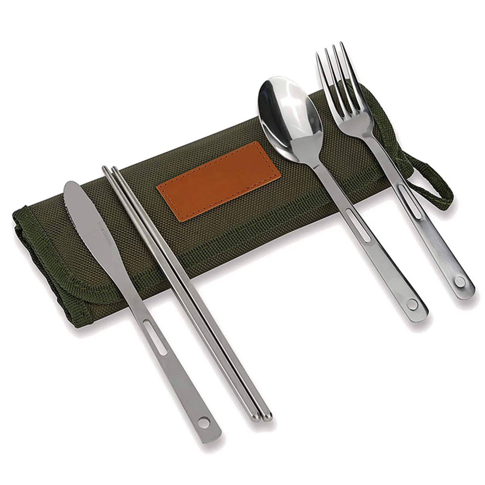 Kitchen Cooking Utensil Set Camping Equipment Camping Utensil Bag Tableware Storage Hanging Bag for Forks Spoons Chopstick