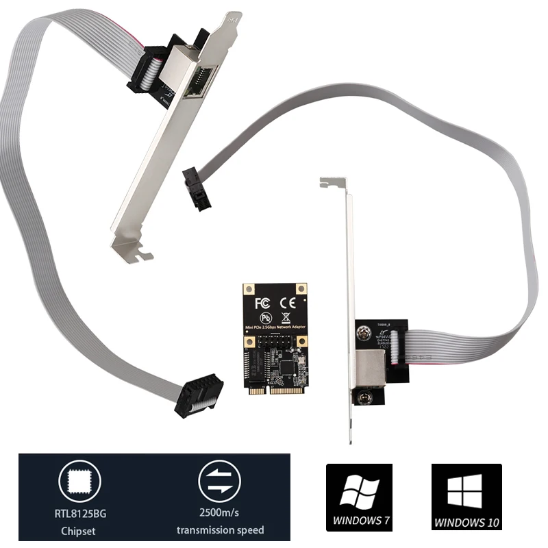 2.5G Gigabit Mini PCIe network card Ethernet RJ45 server Game PCIE Card electrical port 2500M Splitter Adapter RJ-45 LAN Adapter