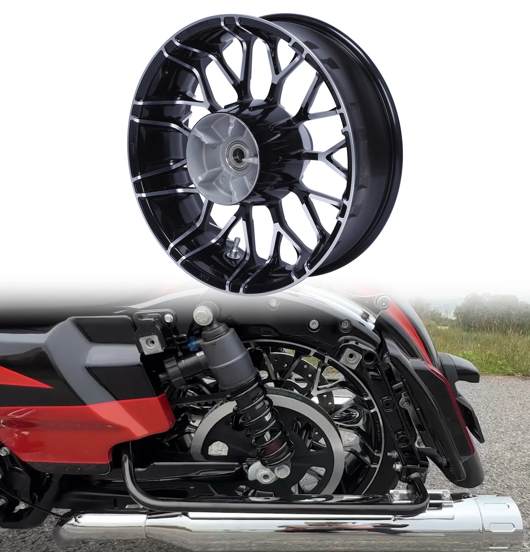 

18" X5.5'' Rear Wheel Rim For Harley Touring Road Street Electra Glide 2008-2022 W/ ABS Motorcycle