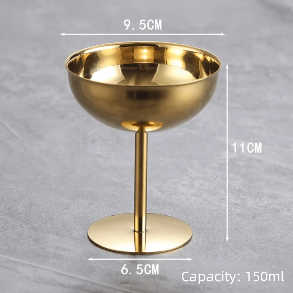 Stainless Steel Ice Cream Cup High Base Retro Style Dessert Bowl Snack Serving Dish High Foot Dessert Cup Kitchen Tableware