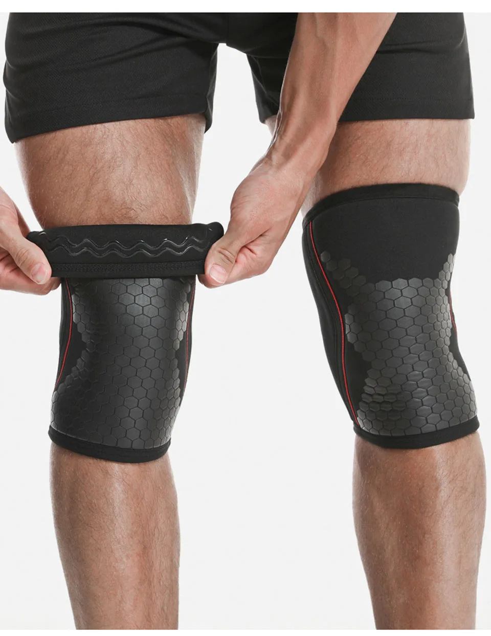 AOLIKES Kniebandagen für Gewichtheben – 7 mm dicke Premium-Neopren-Kniebandagen zum Gewichtheben, für Kniebeugen, Powerlifting und Kreuzheben – Detail 17