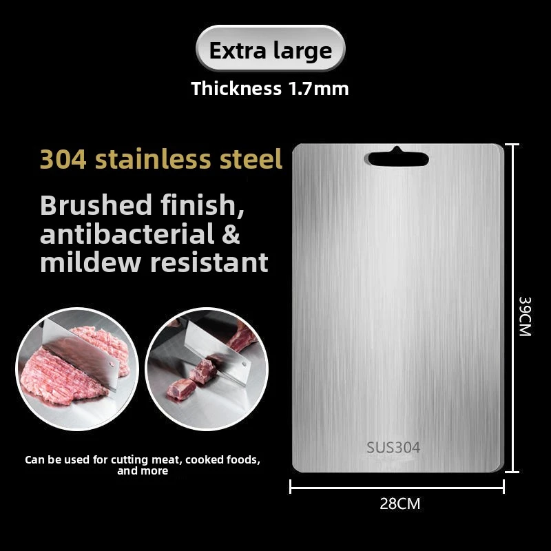 304 Stainless Steel Thickened Cutting Board Antibacterial Mildew-proof Kneading Dough Board Kitchen Fruit vegetable view 6