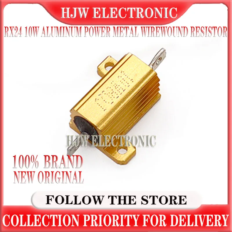 

1pcs 10w Aluminum Power Metal Wirewound Resistor 0.01~30k 1k 10k 1 2 3 5 6 8 10 20 100 150 Ohm Rx24