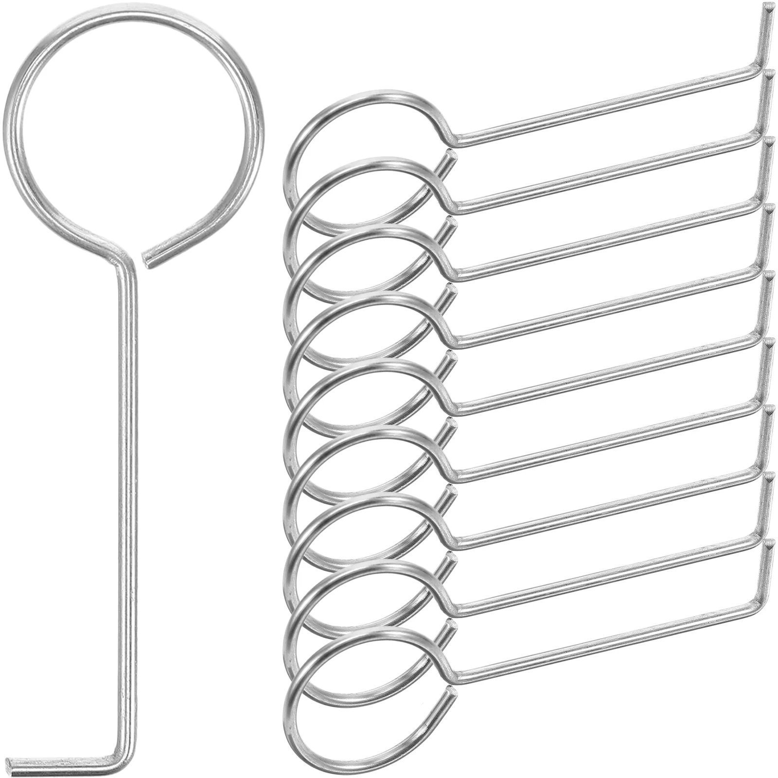 

10 Pcs Strainer Floor Drain Handle Hook Removal Hooks Tool Sink Lifting Grate Shower Silver Tub for Bathroom