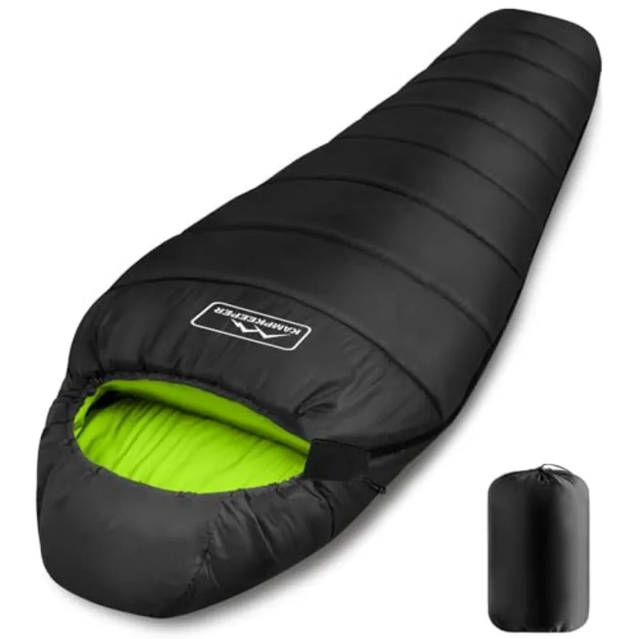 

Mummy Sleeping Bag Cold Weather Camping Sleeping Bag 32℉ 3-4 Seasons Adults Sleeping Bag Non-Snag Zipper with Adjustable Hood f
