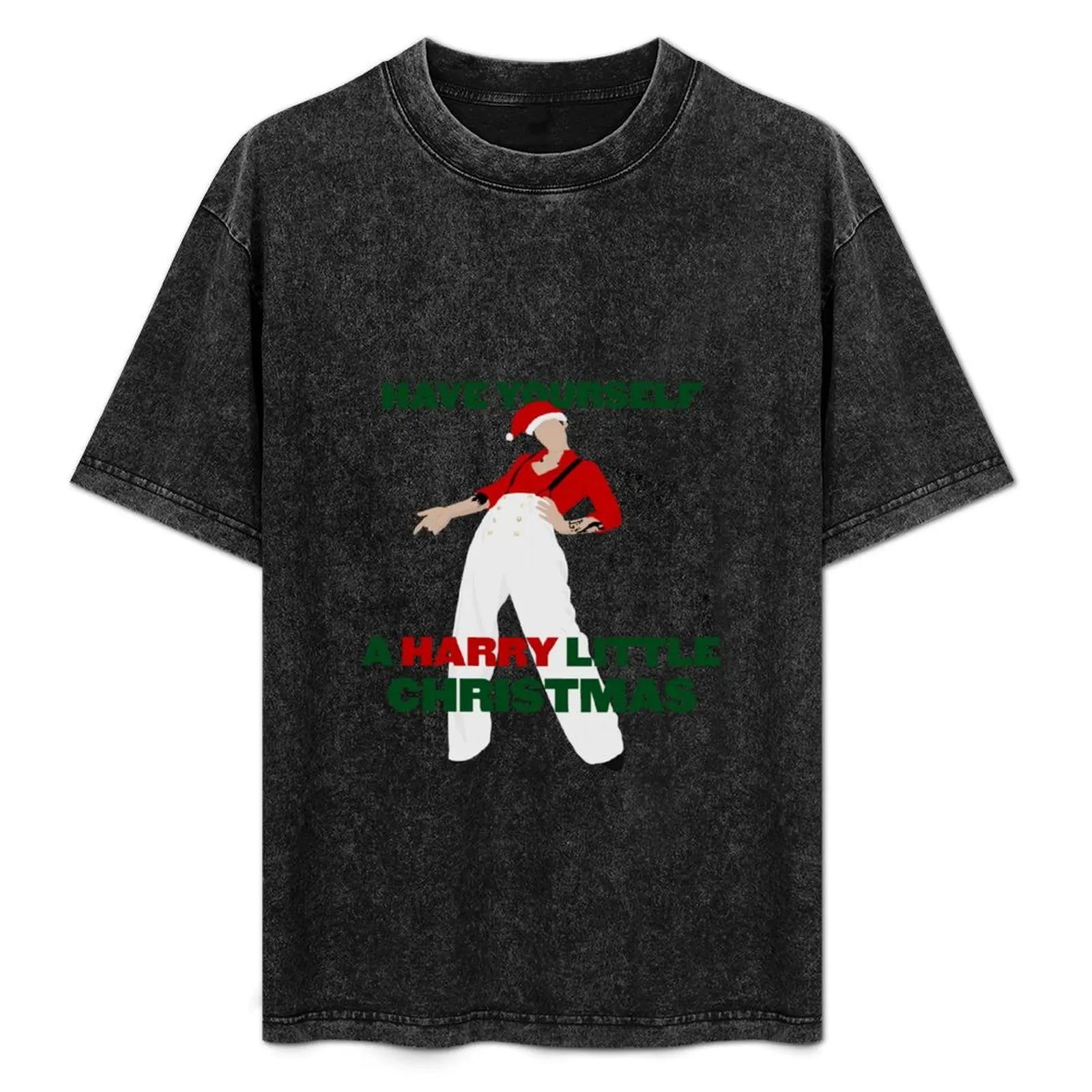 Have Yourself a Harry Little Christmas - Green and Red Text T-Shirt oversized t shirt plain oversized t shirts for men