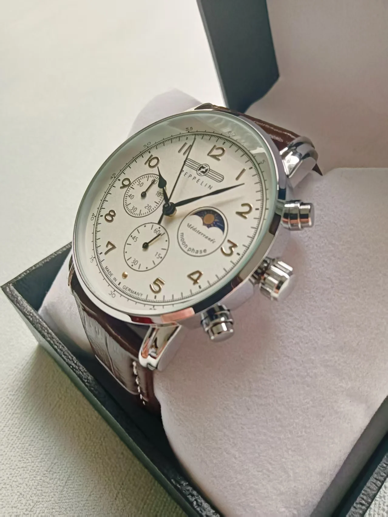 2026 Zeppelin Moon Phase Men's Quartz Watch Classic Fashion Leisure Sports Life Waterproof Precision Timing Watch