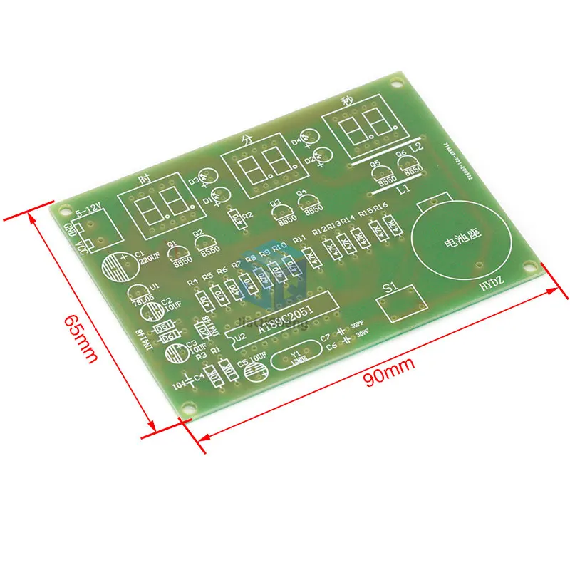 DIY Kits AT89C2051 Electronic Clock Digital Tube LED Display Suite Electronic Module Parts and Components DC 9V - 12V