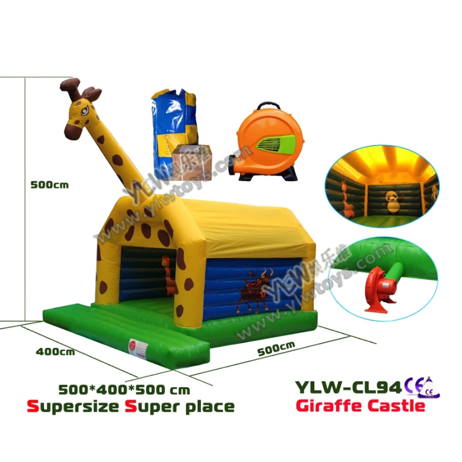 

YLWCNN Giraffe Inflatable Bouncer Castle Inflatble Animal Toy Game Party Trampoline Garden Bouncer