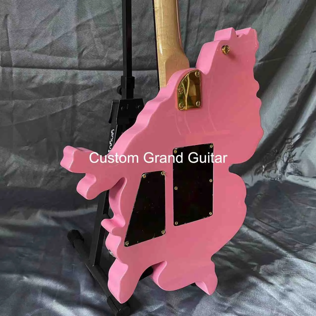 Custom Pink Red Color Rosewood Fingerboard Irregular Body Special Shape Electric Guitar