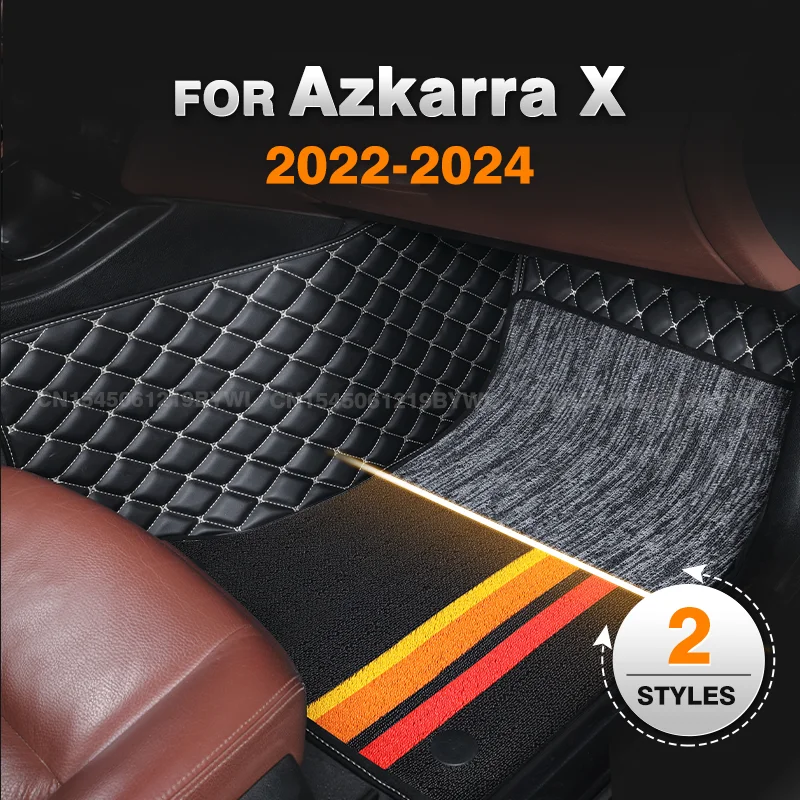 

For Azkarra X 2022 2023 2024 Double Layer Car Floor Mats Custom Auto Foot Pads Carpet Cover Interior Accessories