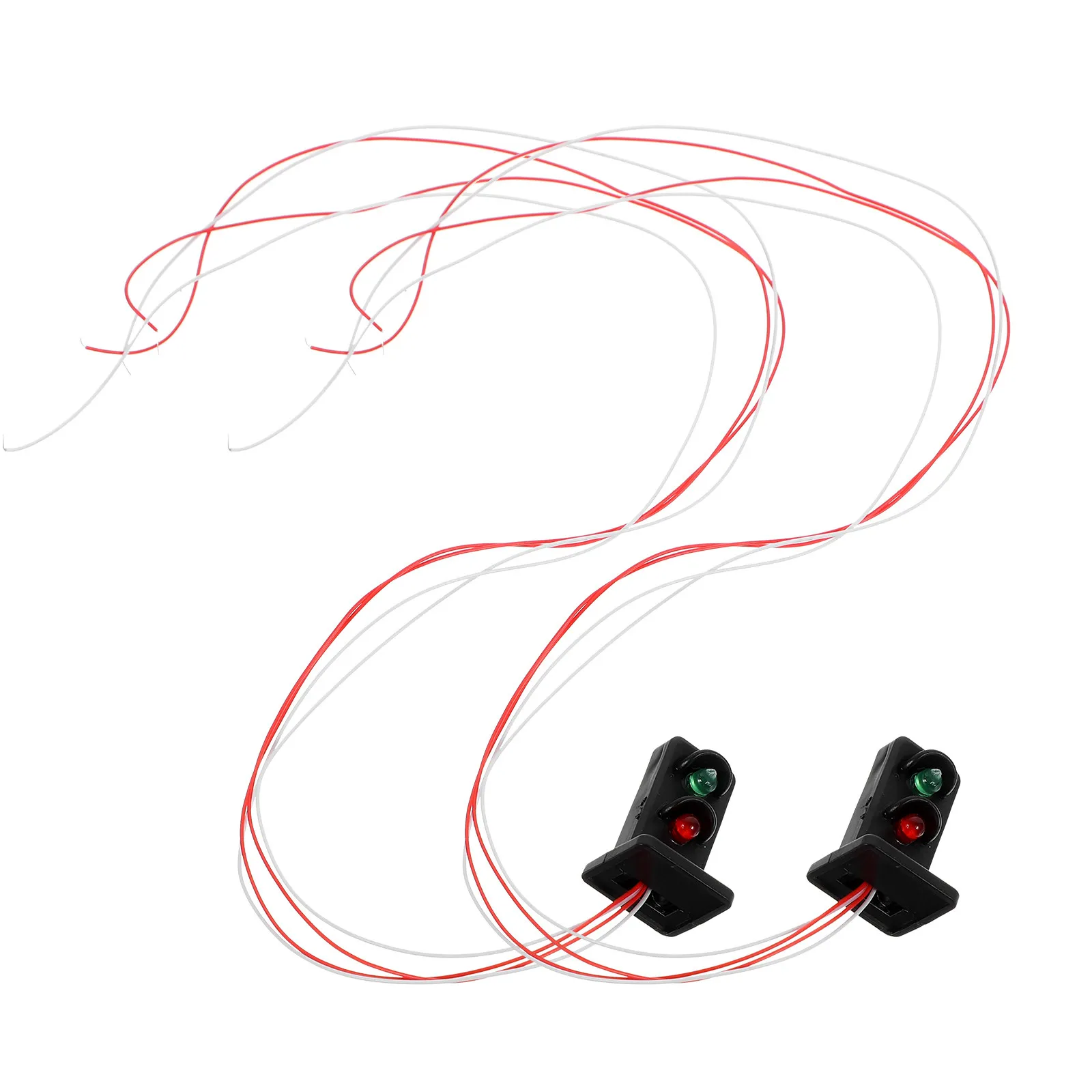 2Pcs Mini Sand Table DIY Signal Light Kids Train Traffic Signal Lamp Layout Decor Micro Landscape Lighting Ornament