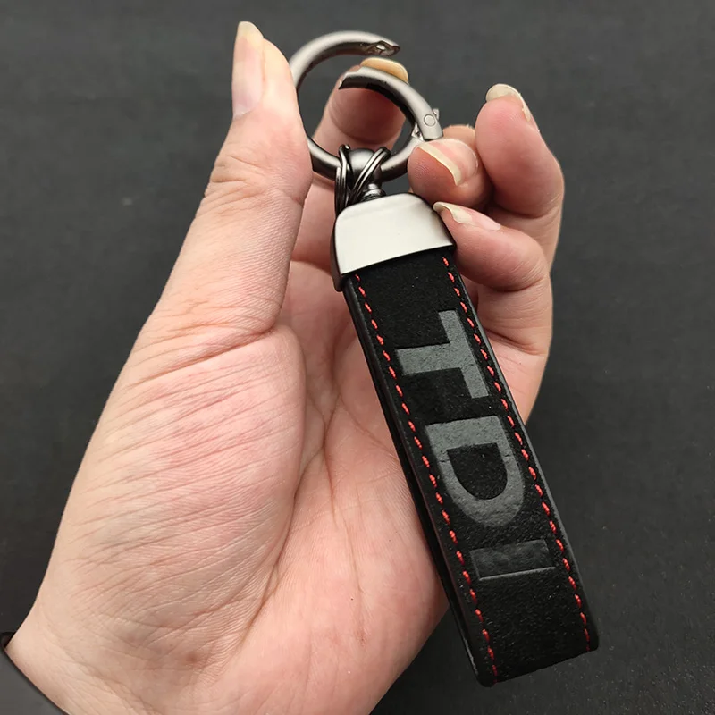Luxury Men Women Suede Leather Car Keychain For Passat Caddy Bora Polo Golf 4 5 6 7 MK5 TDI Keychain Accessories image 6