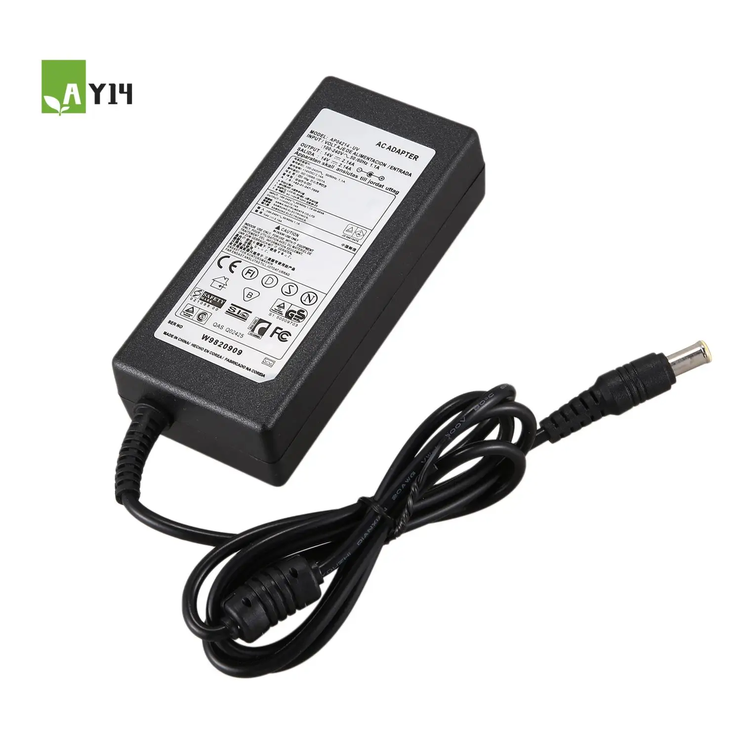 AY14 - لشاشة عرض Syncmaster بقوة 30 وات تيار مستمر 14 فولت 2.14 أمبير شاحن محول 6.5 × 4.4 ملم #1