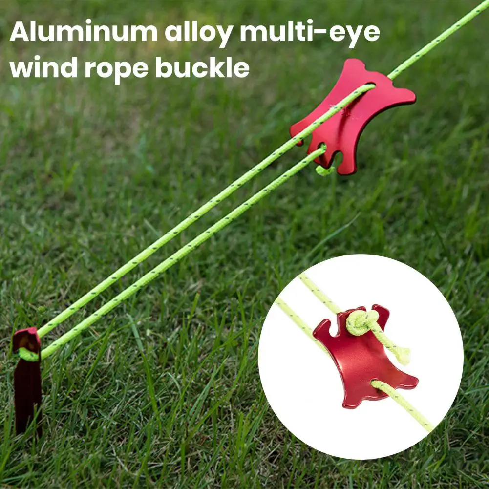 5Pcs Wind Rope Buckle Porous Non-slip Turtle Back Shape Aluminum Alloy Turtle Back Curved Rope Winder Outdoor Camping