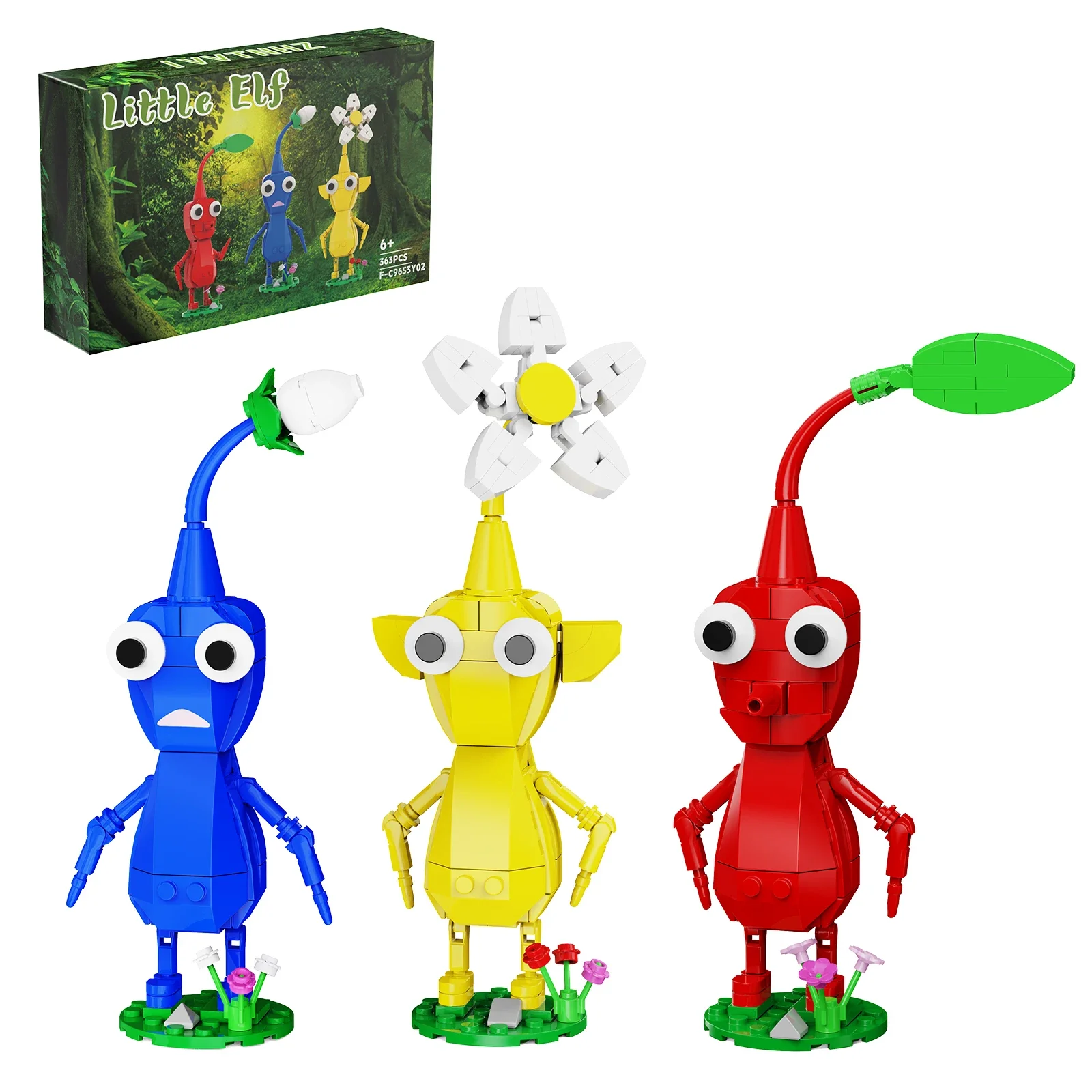 3-in-1 Plant-like Creatures Plant Wizard Model Pikmin Game Roles Building Bricks Kit DIY Toys for Children’s Christmas Gifts