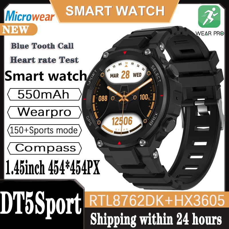 

Sports Smart Watch Men Blue Tooth Call Smartwatch Women Compass 150+ Sports Modes 550mAh Health Real-time Monitor Waterproof