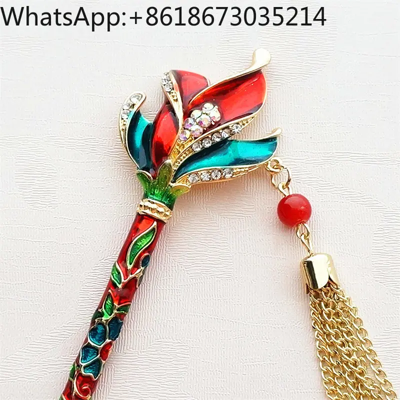 Classical Hairpin Cloisonne Plate Hairpin Hairpin Accessories Ancient Costume Headwear  Hanfu Ancient Color Step Shake