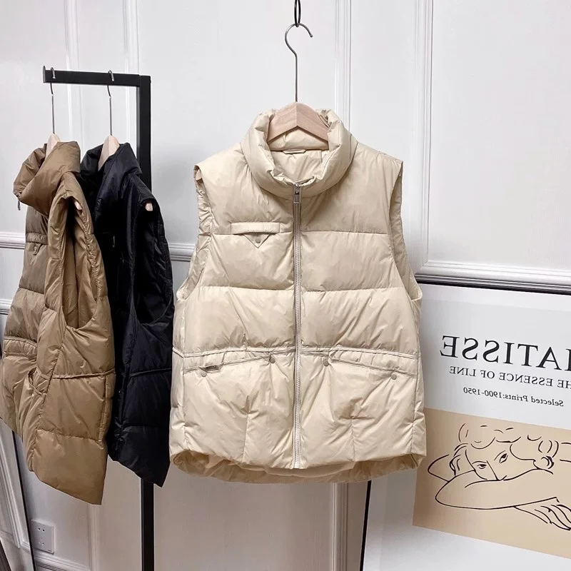 

plus Size 300 Pou Casual Thiened Women's Vest Jaet Autumn Winter Faionable Versatile Cotton Vest for Plump Ladies