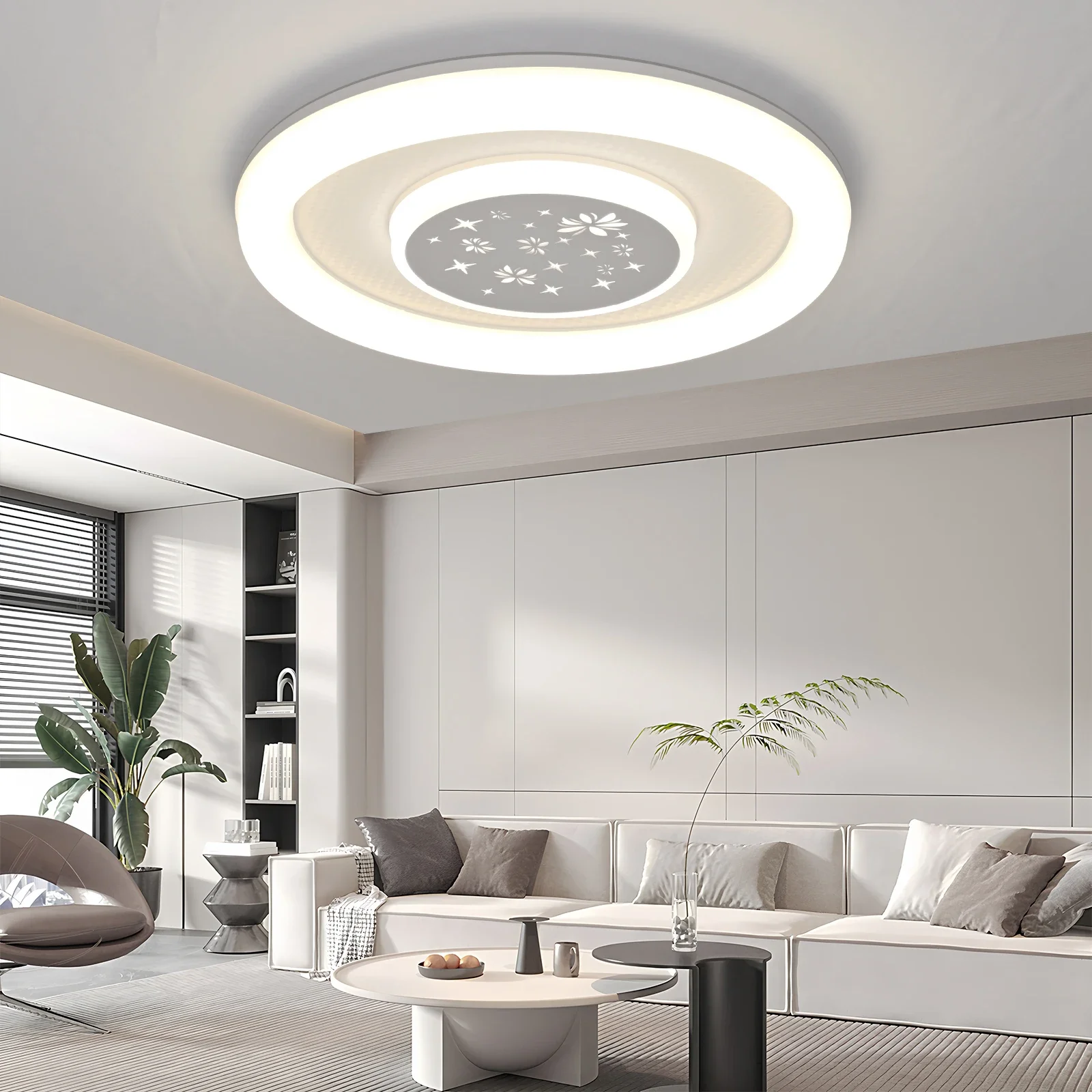 

IRALAN LED Ceiling Chandelier Modern Simple Three-color Light Bedroom Living Room Interior Lustre Lighting Fixture Ceiling Light