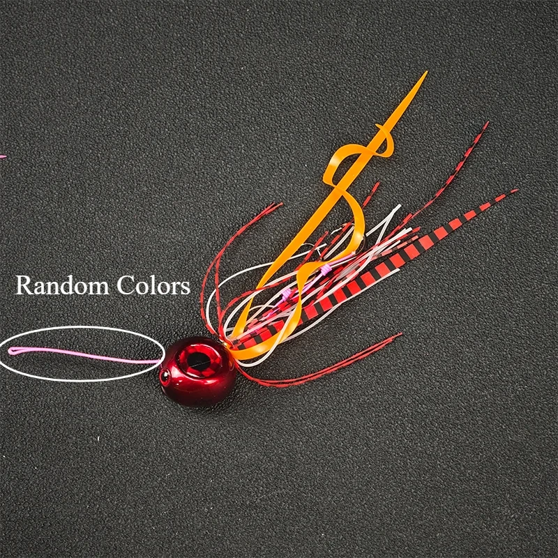 Ackibbik 4 قطعة 40 جرام طعوم القفز للمياه المالحة مع الرصاص تهزهز رئيس تاي المطاط تنورة قارب الصيد الطعوم #3