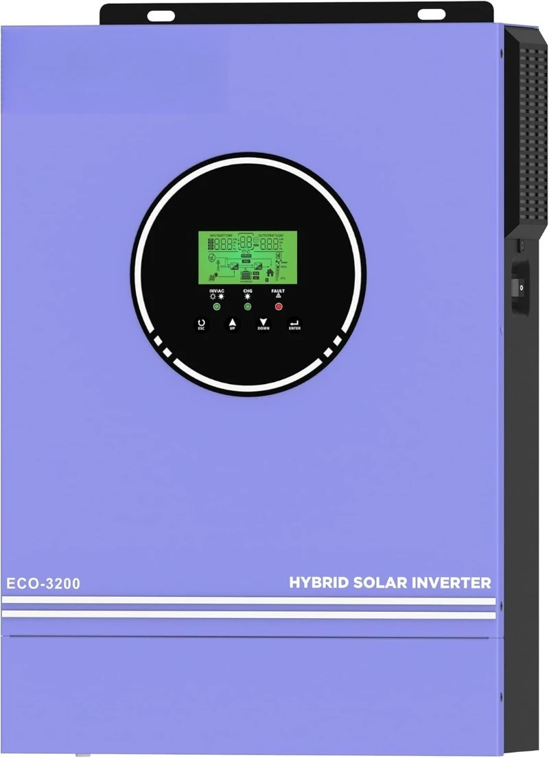 

3200W Solar Hybrid Inverter, Pure sine Wave Inverter 24V DC to 220-230V AC, Built-in 80A MPPT Solar Charge Controller, Fit for 2