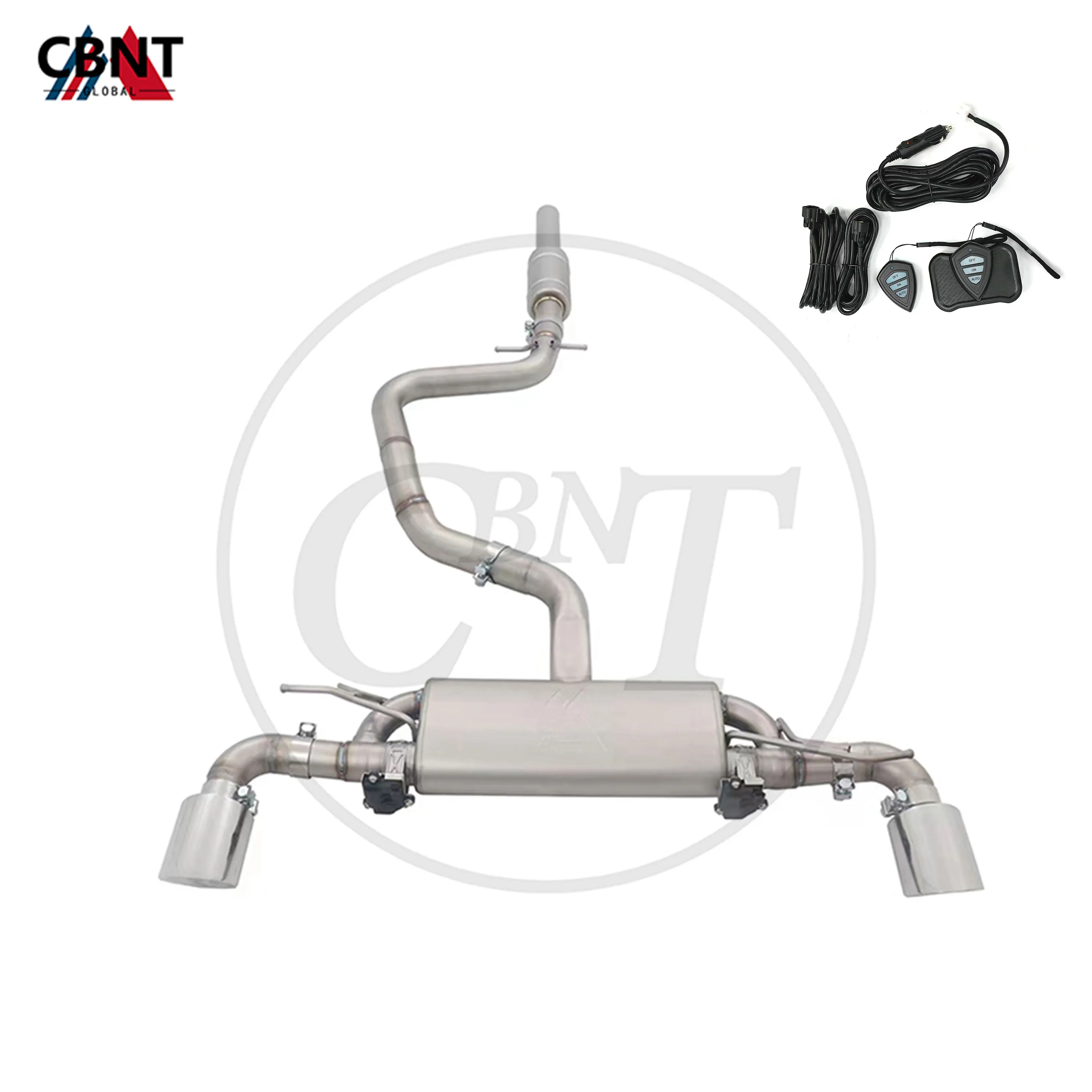 CBNT Valvetronic Catback for VW Scirocco R 2.0T 2015- Exhaust System High Performance SS304 Exhaust-pipe Muffler with Valve