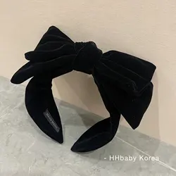 Velvet Wash large bow wide-brimmed headband hair accessories